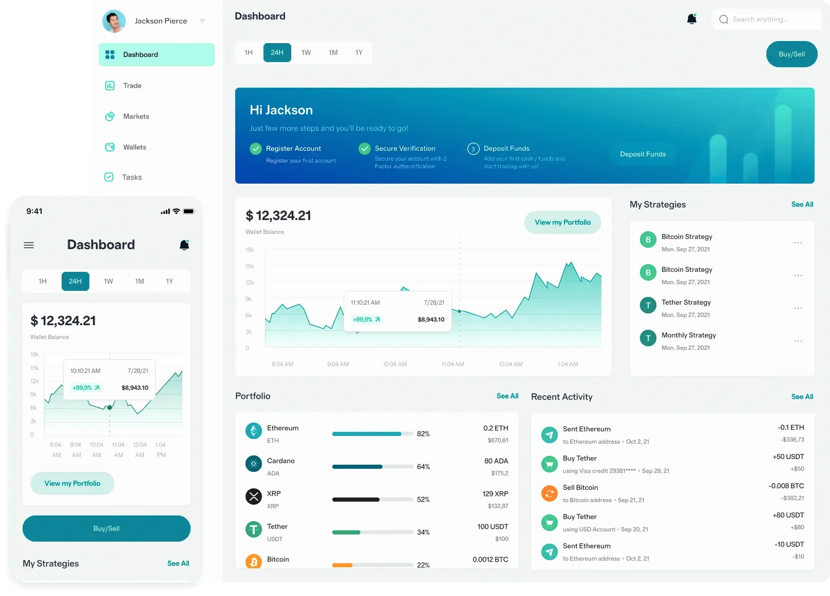 Sterling Vaultmere trading dashboard